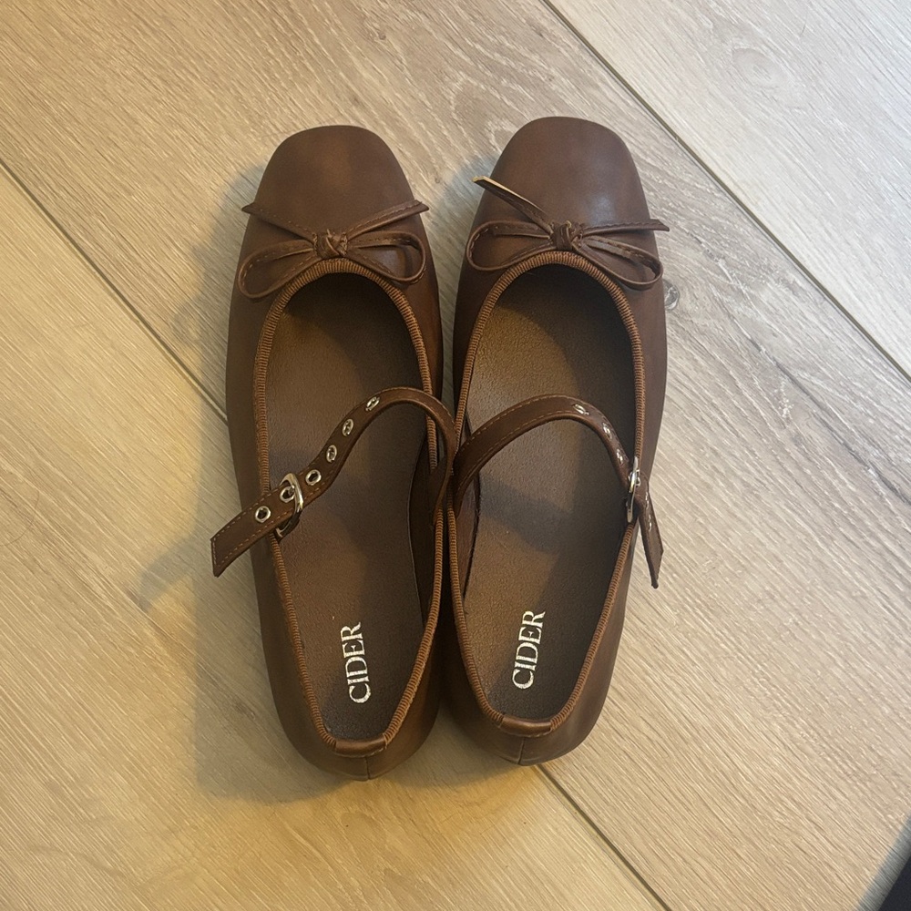 Cider Chocolate Brown Women's Flats with Bow